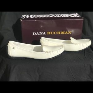 Dana Buchman DBZANE White Faux Patent Loafers